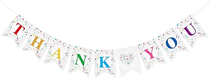 Thank You Banner for Teacher Doctor Staff Employee Appreciation Week Decorations Thank You Garland Bunting for Graduation Backdrop Nurse's Day Party Supplies Home Office Classroom Decor