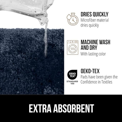 GORILLA GRIP Bathroom Rugs, 60x24, Ultra Soft Absorbent Mat, Thick Plush Bath Rug, Machine Washable, Microfiber Quick Dry, Mats for Shower, Bathtub and Floor, Home Decor Accessories, Navy Blue