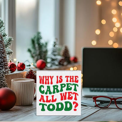 Christmas Holiday Decor for home Christmas Vacation Decorations for Living room Kitchen Xmas Vacation Decorations Merry Xmas Decor for Table 5 x 5 Inches