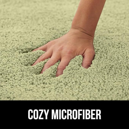 GORILLA GRIP Bathroom Rugs, 42x24, Ultra Soft Absorbent Mat, Thick Plush Bath Rug, Machine Washable, Microfiber Quick Dry, Mats for Shower, Bathtub and Floor, Home Decor Accessories, Sage