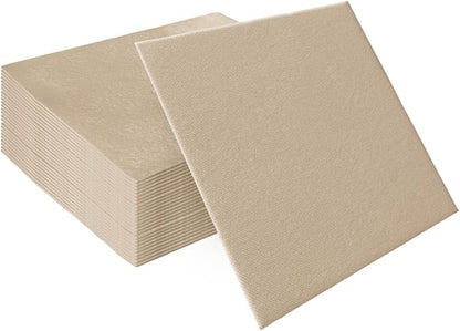 PAW - 50 Pieces Airlaid Paper Linen-Feel Napkins 16" x 16", Monocolor Disposable Cloth-Like Napkins, Elegant Beige Dinner Napkins for Kitchen, Party, Wedding, Gatherings, Christmas