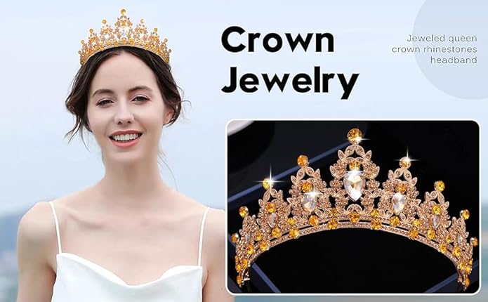 Kamirola - Queen Crown and Tiaras Princess Crown for Women and Girls Crystal Headbands for Bridal, Princess for Wedding and Party（01）