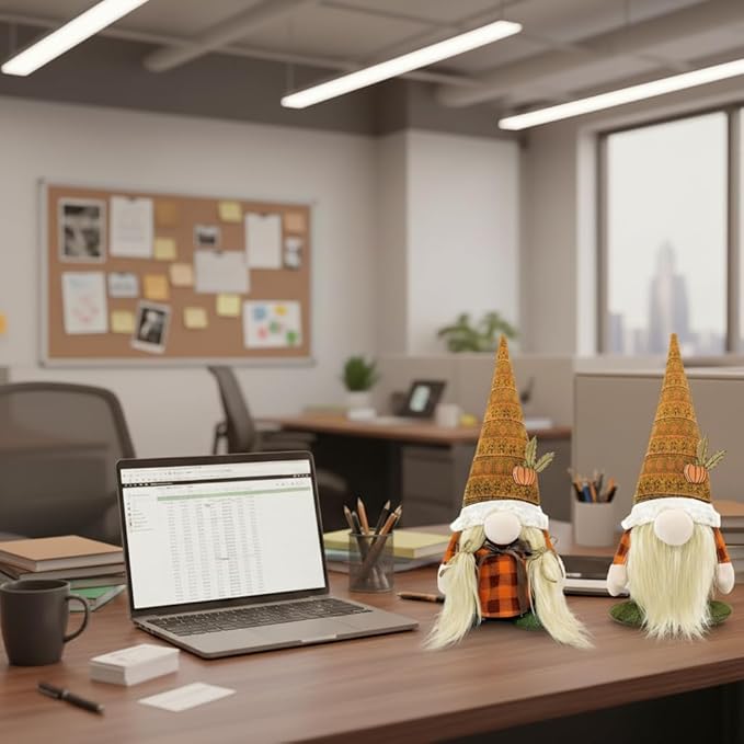 Thanksgiving Decorations for Home - Fall Decor - Cute Thanksgiving Gnomes Plush Doll for Office, Indoor, Living Room, Tiered Tray, Harvest Table Supplies - Autumn Birthday Gifts Basket Ideas for Women