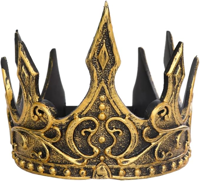 Regal King's Crown,Adjustable Royal Crown Prince Tiara,Medieval King Costume Accessories for Adult