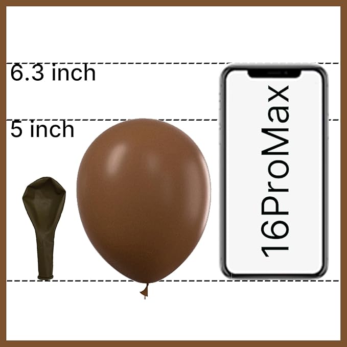 PartyWoo Brown Balloons 50pcs 5 Inch Small Mini Boho Neutral Coffee Tan Fall Latex Balloons for Wedding Baby Shower Gender Reveal Graduation Safari Woodland Birthday Fall Party Decorations Brown-F09