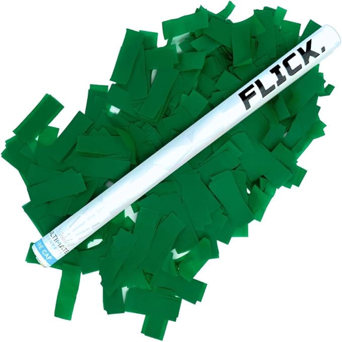 Ultimate Confetti Wand 14 inch Confetti Launcher Wand, Dark Green, 8 Pack - Great for Parties, Weddings and Events Tissue, Metallic and Biodegradable Options