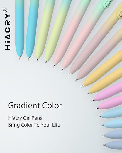 8pc Gel Pens, 0.7mm Black Ink, Medium Tip - Fast-Dry, No Bleed, Gradient Colors for Office & School