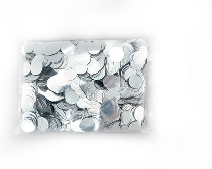 Metallic Silver Confetti Dots, Silver Color (1 Pound Bag of Confetti)