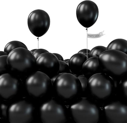 PartyWoo Black Balloons 50pcs 5 Inch Black Matte Latex Helium Balloons for Birthday Wedding Anniversary Graduation Bachelorette Engagement Bridal Shower Retirement Party Decorations Black-Y18