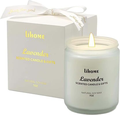 Candles Gifts for Women, Natural Soy Wax Candle for Home Scented Perfect for Christmas, Birthday, Mother's Day, Lavender Scented Candles