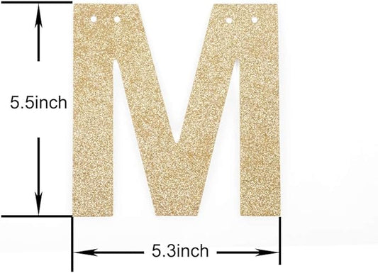 I'm Feeling 22 Gold Gliter Paper Sign Banner, Women/Men's Birthday Party Fun Decorations Backdrops