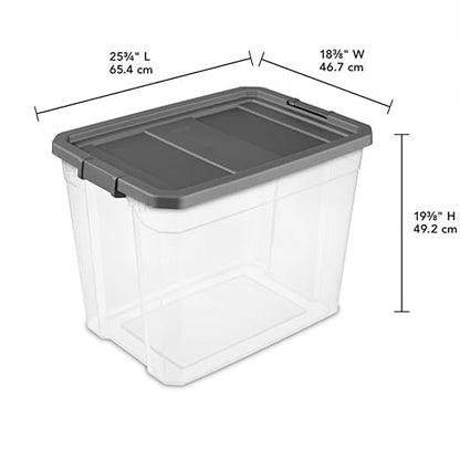 Sterilite 16-Pack Modular Stacker Box, Durable Clear Plastic Storage Bins with Latching Lids, 108 Quart - Stackable Organizing Container Boxes for Closet, Bathroom, and Office
