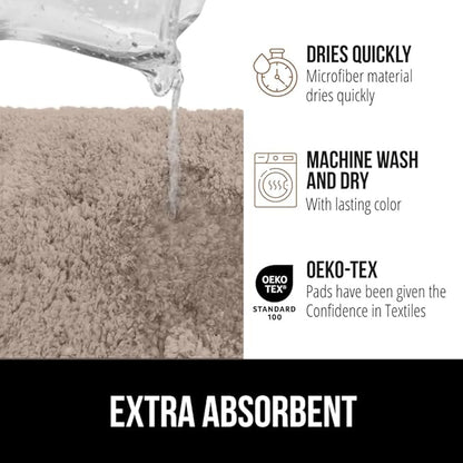 GORILLA GRIP Bathroom Rugs, Ultra Soft Absorbent Mat, Thick Plush Bath Rug, Machine Washable, Microfiber Quick Dry, Mats for Shower, Bathtub and Floor, Home Decor Accessories, 24x17, Beige