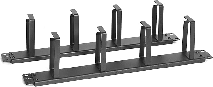 RIVECO 2PCS 1U Cable Management for Rack & Server Cabinet, Network Cord Wire Managing 19” Rack Mount 4 D-Rings Large Capacity