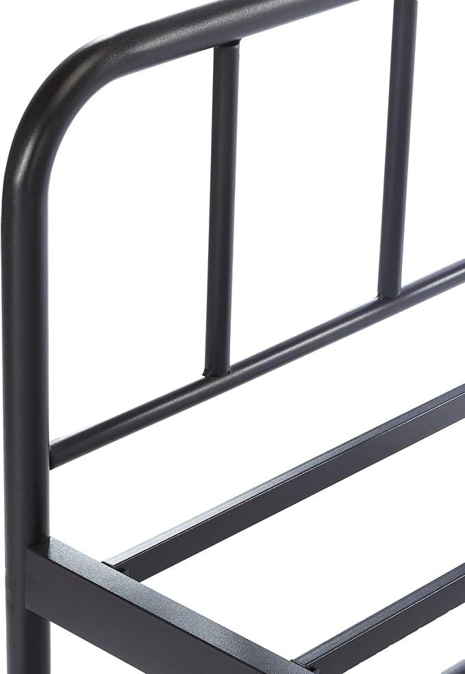 Amazon Basics Twin Daybed and Trundle Bed Frame Set, Space Saving Steel Slat Support, Easy Assembly, Twin Size, Black, 77.3 x 40 x 35.4 in