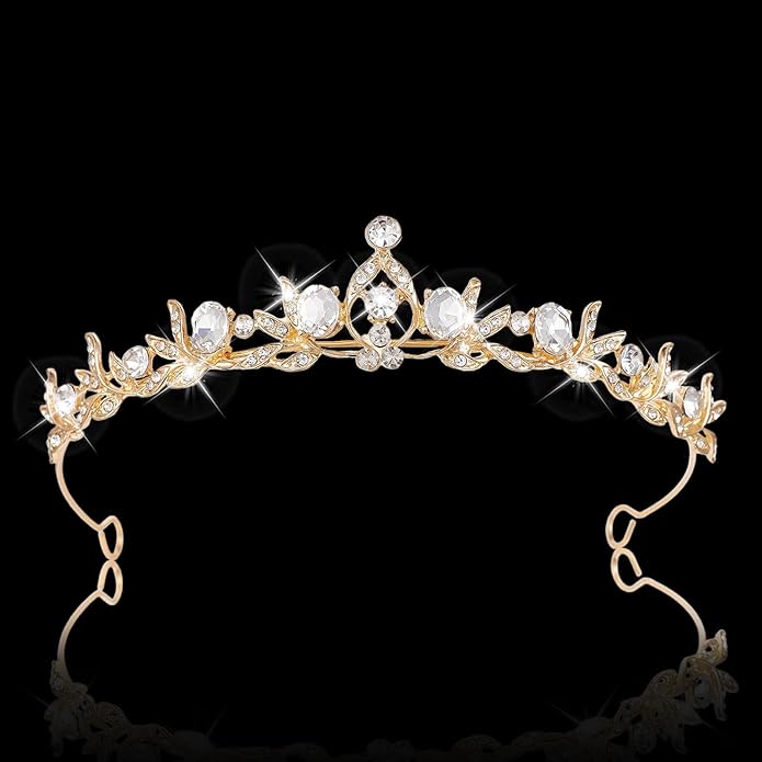 Crystal Tiaras & Crowns for Women, Bride Royal Queen Headband Princess Headpieces for Birthday Cake Crown & Prom Pageant Party