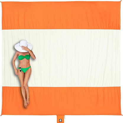 WEKAPO Beach Blanket Sandproof Waterproof, Extra Large Beach Mat, Oversized & Compact Sand Free Mat Quick Drying, Lightweight & Durable with Stakes & Corner Pockets