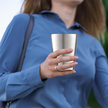 12 Pack 12 oz Stainless Steel Insulated Cup, Double Wall Vacuum Small Metal Cup, Reusable Camping Cups Unbreakable Indoor Outdoor for Party, Home, Office, BBQ, Silver