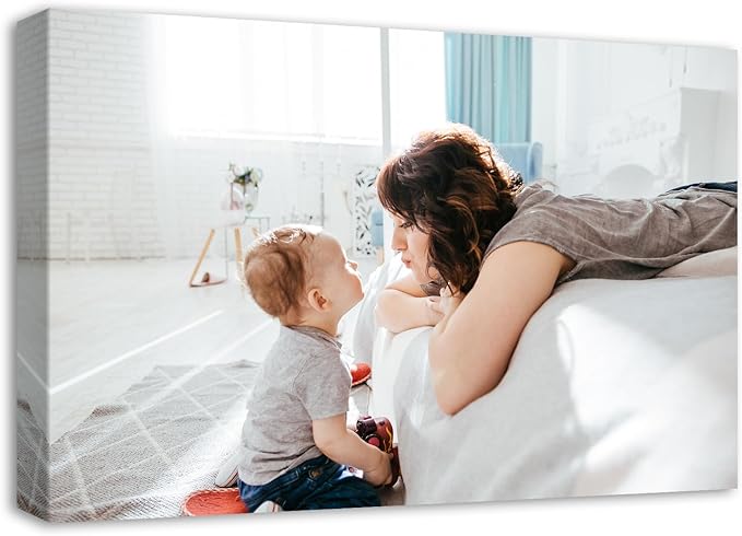 DBLAKI Personalized Custom Canvas Prints - Custom Framed Canvas Prints With Your Photos,Printed Photo To Canvas Wall Art Ideal for Home Decor Gifts Keepsakes 24" x16"