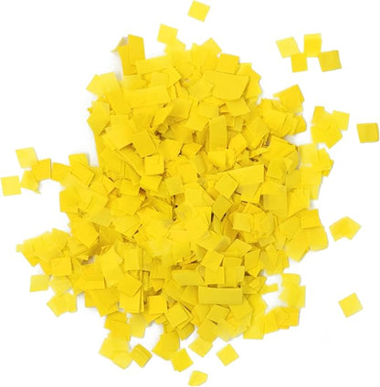 Ultimate Confetti, Yellow Biodegradable Confetti Squares - Flame-Resistant and Slow-Falling Tissue Paper Confetti for Cannon and Launcher use – Best for Celebrations - 1 lb, 16 oz