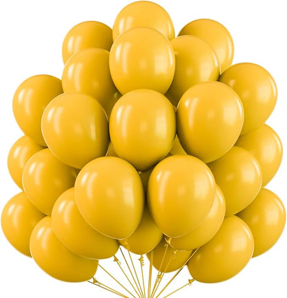 PartyWoo Mustard Yellow Balloons 101pcs 12 Inch Boho Netural Fall Balloons for Birthday Engagement Baby Shower Anniversary Bee Sunflower Little Cutie Thanksgiving Party Decorations Yellow-F57