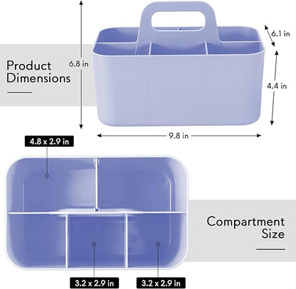 Tiawudi Multipurpose Caddy Organizer, Plastic Caddy with Handle, Stackable Desk Organizer for Stationery, Marker and Pencil, Office Supplies Organizer, Dorm Caddy