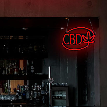 CBD-LED Neon Sign for Business,16x11 inch Vape Smoke Shop Sign RGB Bright Led for Window Wall Door VapeSmoke Store