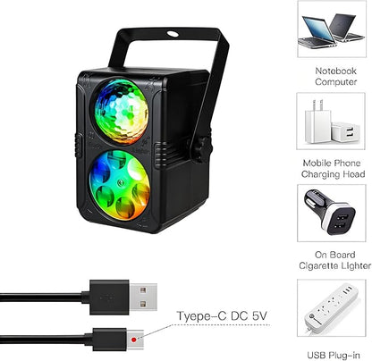 YSH Disco Ball Strobe Lights, Sound Control Party Lights with Remote DJ Lighting for Family Room Prom Birthday Karaoke, New Year's Eve Christmas Decoration（Animation is a Christmas Element）