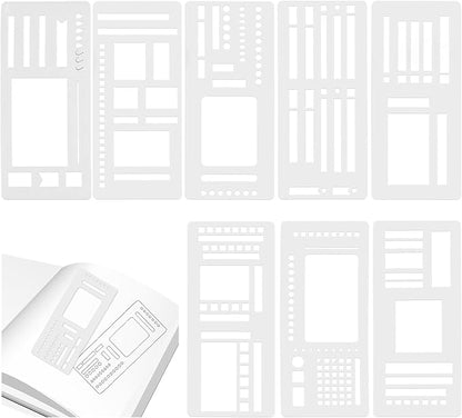 9 Pack Handmade Flexible Record Template, Reusable Planner Stencils Set Stencils Drafting Tools Templates Planner Stencil for Dot Grid Journals Calendar Scrapbooking DIY Craft