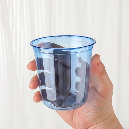 50pcs 12oz Disposable Stemless Glasses,PET Disposable Drinking Cups,Cold Party Clear Plastic Wine Glasses for Parties Birthday,Wedding,Meeting,Christmas Party Supplies. (Blue)