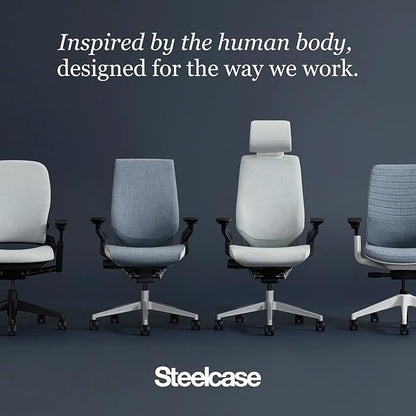 Steelcase Series 2 Office Chair - Ergonomic Work Chair with Wheels for Carpet - with Back Support, Weight-Activated Adjustment & Arm Support - Adjustable Rolling Chairs for Desk - Graphite