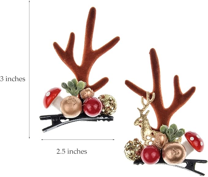 TOECWEGR Christmas Reindeer Antlers Headband Hair Clips Hair Hoop Girl Holiday Beauty Headdress