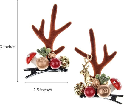 TOECWEGR Christmas Reindeer Antlers Headband Hair Clips Hair Hoop Girl Holiday Beauty Headdress