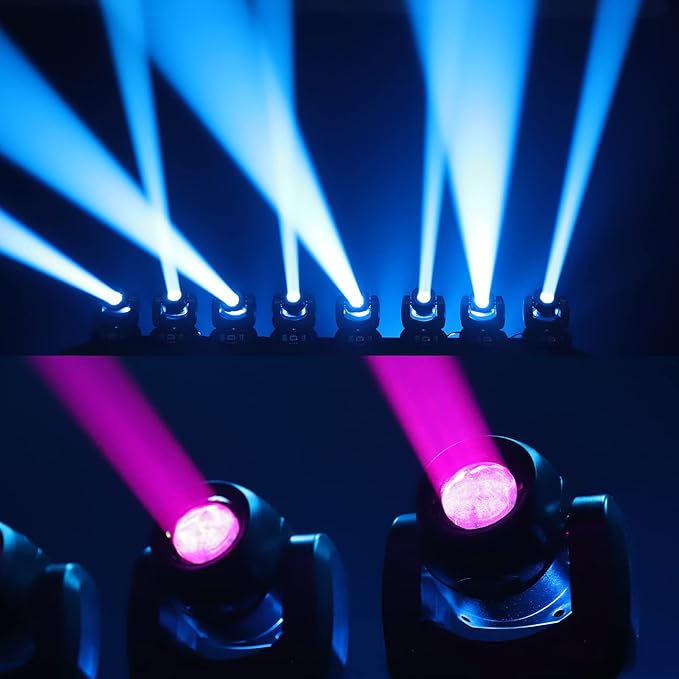 120W LED Moving Head Dj Light Roto Prism Beam Stage Lights 2 Pack, 8 GOBOs 8 Colors DMX 512 12CH Sound for Disco Party Stage Lighting (1)