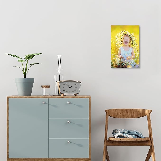 DBLAKI Personalized Photo to Canvas Print - Custom Canvas Prints With Your Photos,Custom Picture Frames Photo Prints Wall Art Ideal for Home Decor Gifts Keepsakes 8"x12"