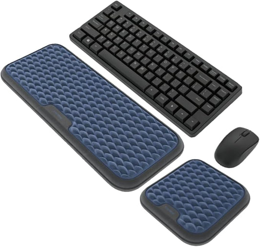 Vaydeer Extra Large Wrist Rest Set for Keyboard and Mouse, Computer Ergonomic Wrist Support, Armrest Elbow Pad Mouse Rest, Typing Pain Relief Soft Memory Foam Desk Cushion for Office Work Gaming
