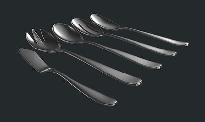 Serving Utensil Set – 18/10 Stainless Steel Serving Spoons, Salad Servers, Butter Knives, Mirror Finish, Dishwasher Safe, Elegant and Durable (10-Piece Serving Set, Fidenza)
