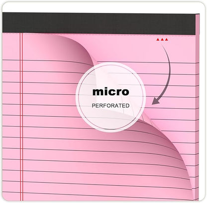Pink Purple Small Legal Pad 5 x 8 College Ruled Color Legal Pads Paper Notepads 6 Pack Sturdy Back Writing Pads 5 x 8 Note Pads Perforated Narrow Ruled Pads of Paper