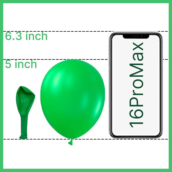 PartyWoo Green Balloons 50pcs 5 Inch Green Latex Helium Balloons for Birthday Baby Shower Graduation Engagement Wedding Dinosaur Jungle Golf Football Baseball Theme Party Decorations Green-Y24