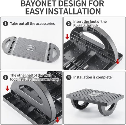 Foot Rest for Under Desk at Work - Ergonomic Foot Stools for Under Office Desk - Rocking Footrest with Roller Massager - Leg Rest for Chair, Computer Gaming -13" L x 9.6" W x 5" H (Gray)