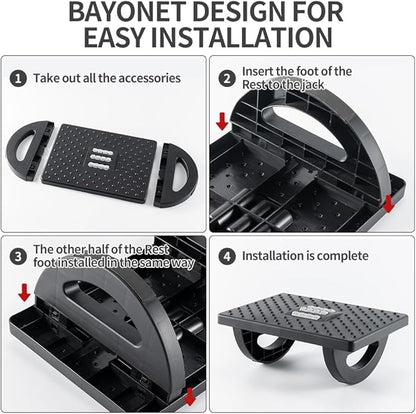 Foot Rest for Under Desk at Work - Ergonomic Foot Stools for Under Office Desk - Rocking Footrest with Roller Massager - Leg Rest for Chair, Computer Gaming -13" L x 9.6" W x 5" H