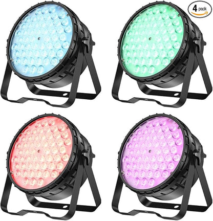 Betopper 54 * 4W High CRI Par Light, CRI/RA>90 RGBW 4 in 1 Ultra-Bright LED Stage Lights,Up to 5500 Lm Party Lighting, Party Disco DJ Lights for Photography Video Wedding Show, 4 Packs