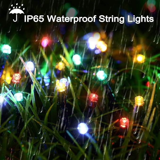 Joomer Solar Christmas Lights, 2 Pack Total 144 FT 400 LED 8 Modes Waterproof Solar String Lights Outdoor Auto ON/Off for Patio, Tree, Garden, Christmas Decorations (Multicolor)