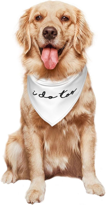 I Do Too Dog Wedding Bandana, Married Puppy Pet Bandanas Accessories, Photo Prop for Dog Lover Pet Scarf Accessories (White)