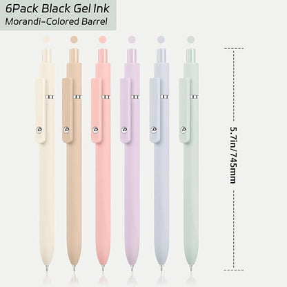 6Pcs Gel Pens 0.5mm Fine Point Black Ink Pens With Smooth Writing,Quick Dry Pens For Journaling,Valentines Day Office Writing Supplies for Women Nurse(Macaron)