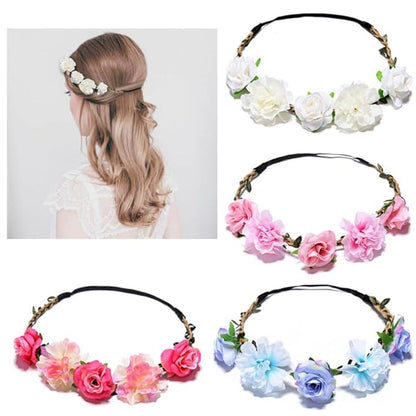 Women Headpieces Collection Accessories - 4PCS Boho Hair Wreaths, Flower Crowns, Tiaras for, Brides, Bridesmaids, Flower Girls, Weddings (A003-4PC)