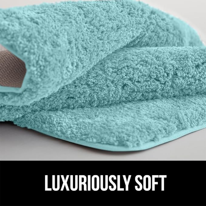 GORILLA GRIP Bathroom Rugs, Ultra Soft Absorbent Mat, Thick Plush Bath Rug, Machine Washable, Microfiber Quick Dry, Mats for Shower, Bathtub and Floor, Home Decor Accessories, 24x17, Spa Blue