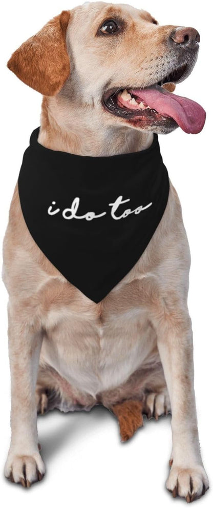 I Do Too Dog Wedding Bandana,Married Puppy Pet Bandanas Accessories,Wedding Photo Prop for Dog Lover Pet Scarf Accessories (Black)