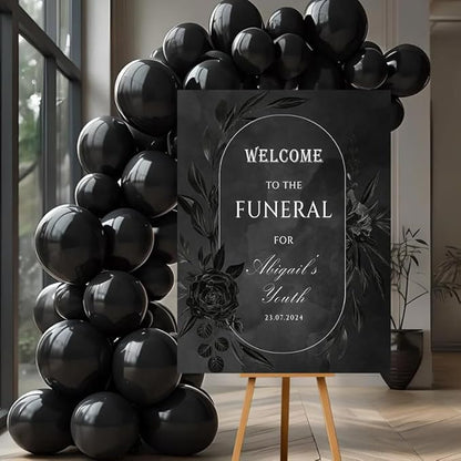 Funeral For My Youth 30th Birthday Party Welcome Sign, Personalized RIP Twenties Custom Welcome Board, Gothic Farewell to Youth Decor.