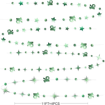 Sage Green Number 16 Circle Dot Twinkle Star Garland Hanging Streamer Bunting Banner Backdrop Decorations for Girls Happy 16th Birthday Sweet Sixteen 16th Anniversary Cheers to 16 Years Party Decor